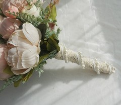 Customized champagne simulation flower peony bride Waterfall wedding bouquet