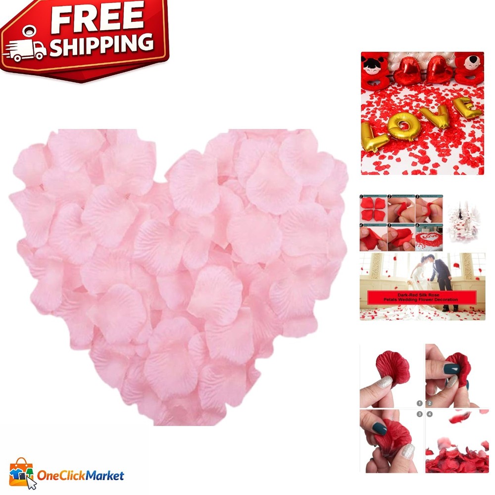 1000 Count Light Pink Artificial Rose Petals – Reusable Wedding Accents