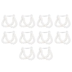 10 Pcs Pearl Wrist Corsage Bracelet Elegant White Pearl Elastic Wedding Band