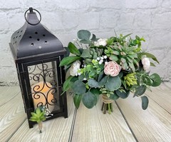 Artificial Wedding Bouquet & Boutonniere Set