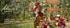 Burgundy Artificial Wedding Arch Flowers Kit Pack of 4, 2pcs Hanging Flower