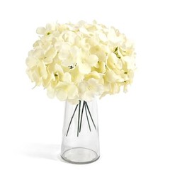 Hydrangea Artificial Flowers Silk Hydrangea Heads with Stems 46 PCS Champagne