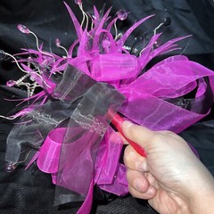 Quinceañera Bouquet Purple / Black/ Rhine Stone Hair Accessory Ramo Quinceañera