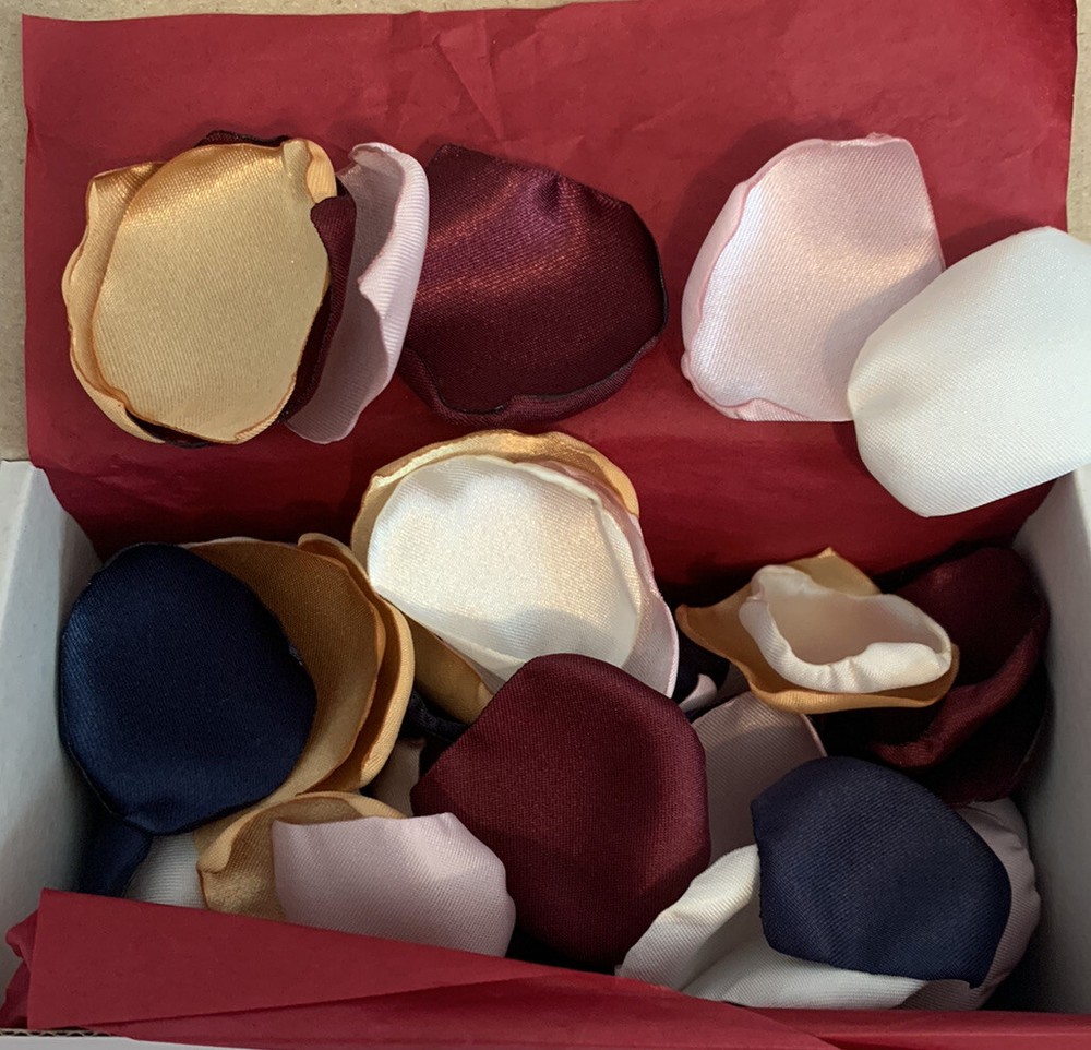 Silk Flower Petals Flower Girl Wedding Gold Navy Blush White Burgundy Fabric