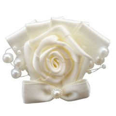 Luxury Ivory Crystals Artificial Roses Wedding Bridal Bouquet Bride Hand Flower