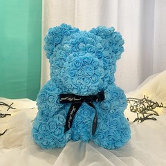 23*20*12CM Rose Bear Teddy Artificial Foam Flower Valentines Gift Wedding Decor