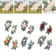 2Pcs Artificial Wedding Arch Flowers Artificial Floral Swag for Home Arbor