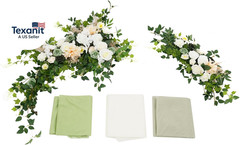 Artificial Wedding Arch Flowers Kit (Pack of 5), 2Pcss Realistic Silk Roses Flow