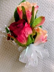 Hand Made wrist Corsage and boutonniere Set