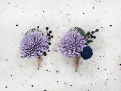 Lavender Navy Blue Bridal Bouquet Sola Wood Bridesmaid Purple Wedding Flowers