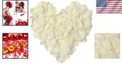 Lifelike Ivory White Silk Rose Petals – 1000 Pieces for Parties & Weddings
