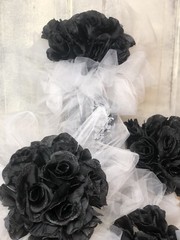 Black and White Wedding Bouquet Set