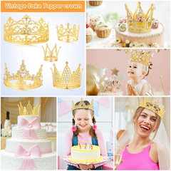 Billbotk 53 Pcs Flower Bouquet Accessories, 5 Pcs Gold Crowns and 48 Pcs Gold Bu