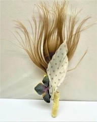 Lot of 3 Beach Wedding Handmade Seashell Feather Groom Shell Boutonniere
