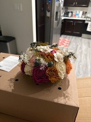 Sola Wood Flower Bouquet – Pink, Orange, White. NEVER USED!