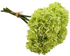 High Details Hydrangea Silk Flowers (About 225 Petals Each Light Green