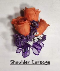 Orange Purple Lavender Rose Tiger Lily Bridal Wedding Bouquet Accessories