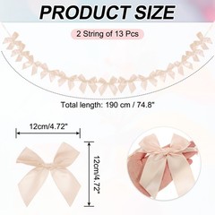 2 String of 13 PCS Champagne Bow Garland Banner Decoration Party Bow