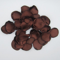 50 Brown Satin Flower Petals For Wedding Decor