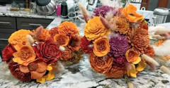 Handmade Wooden Flower Bouquets & Boutonniere