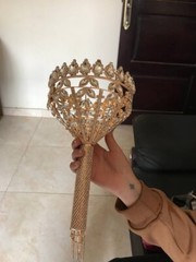 flower bouquets Gold and silver Wedding holders for bride