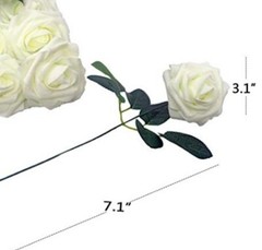 New 50pcs Real Touch Artificial Foam Roses Decoration DIY for Wedding Ivory