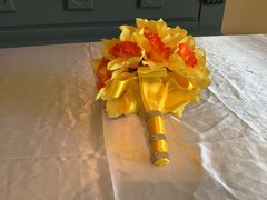 Yellow and orange silk Daffodil bouquet