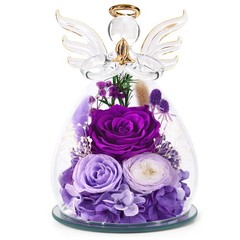 Bessol Gifts 3.86*5.91 inch, Purple(rose, Austin, Baby’s Breath, Hydrangea)