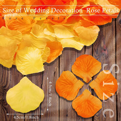 2000 Pcs Orange Yellow Rose Petal for Wedding Decorations Fake Silk Rose Flower