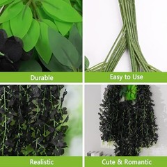 36Pcs Fake Wisteria Hanging Flowers, 3.6Ft/Pcs Artificial Wisteria 36pcs Black