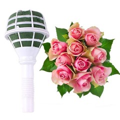 4Pcs Assorted Color Floral Handle Wedding Flower Holder and Bouquet Base Support