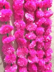10 Pcs Lot Pink Marigold Flower All Decoration Indian For Wedding Party &Fluffy