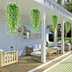 3pc Artificial Fern Plant Fake Eucalyptus Leaf Hanging Flower Vine Home Decor