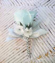 Wedding~Pin Boutonniere~Corsage~Silver~White~Ivory~Pink~Champagne~Bling~Groom