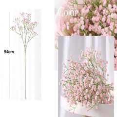 Pink Babys Breath Artificial Flowers 12Pcs Real Touch Faux Gypsophila Wedding