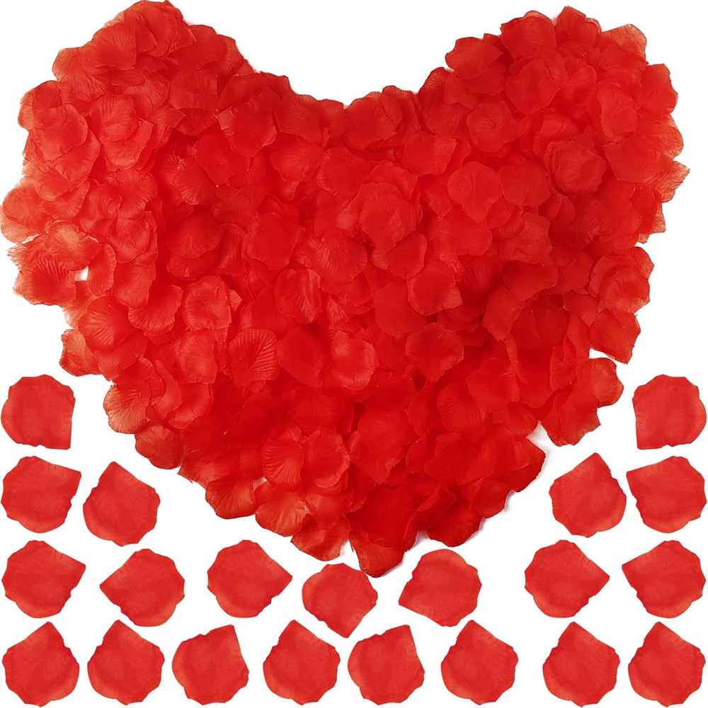 4500PCS Red Rose Petals, Artificial Flower Petals Fake Rose Petals for Romantic