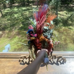 Beautiful Bridal Wedding Bouquet Budget Friendly Faux Flowers Rainbow Handmade