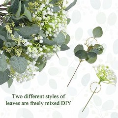 Bulk Artificial Silver Dollar Greenery Eucalyptus Leaves – 100 Mixed Stems
