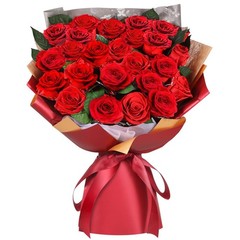 ADDWel 24 Pcs Preserved Real 24 Roses, Red Roses Bouquet – 24