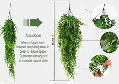 Hanging Fake Plants,4 Pcs Faux Eucalyptus Greenery Vine Plant Faux Plants