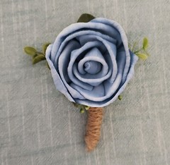 Pink Burgundy Bridal Bouquet Dusty Blue Sola Wood Bridesmaid Wedding Flowers