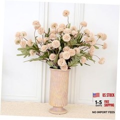12Pcs Fake Kiku Flowers, Artificial Small Chrysanthemum Balls with Champagne