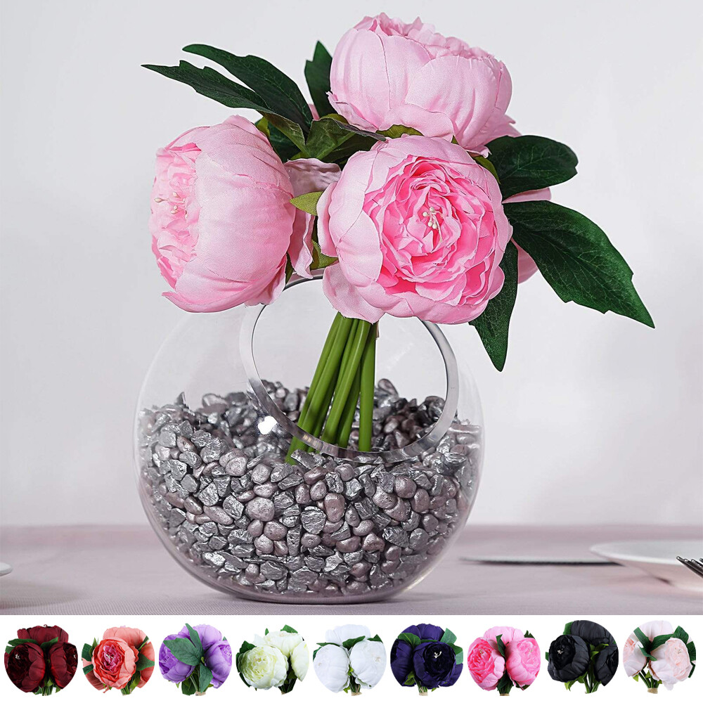 10″ Silk Artificial Peony Flowers Wedding Centerpieces Arrangements Bouquets
