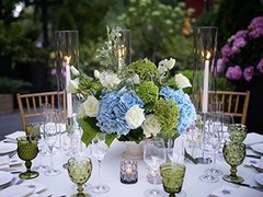 Hydrangea Artificial Flowers 4 Pcs 2 White 2 Light Blue 21 White Light Blue