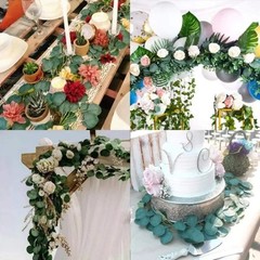 Artificial Eucalyptus Garland Green Eucalyptus Hanging Vine Outdoor DIY Fake Pla