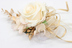 Corsage and Boutonniere Set, Handmade Artificial Peony Rose Wrist Corsage Wristl