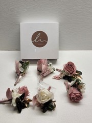 Ling’s Moment Boutonniere Set 6Pc Groom Groomsmen Wedding Artificial Flower