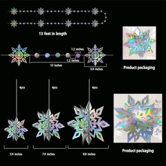 Winter Wonderland Snowflake Hanging Garland Decorations Holographic Iridescent