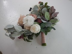 Ling’s moment 15″ Wedding Bouquet, Dusty Rose and Mauve