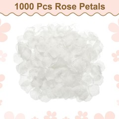 1000pcs Artificial Rose Petals Fake Silk Flower Petals for Wedding, Pure White